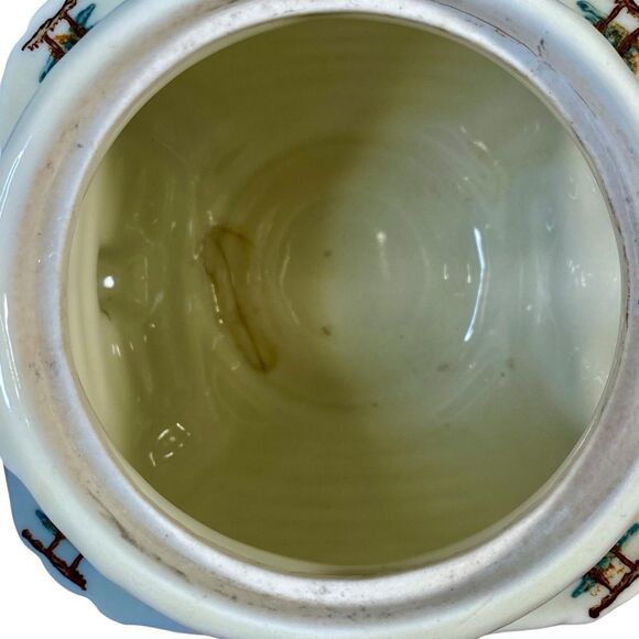 Porcelier Vitreous China Vintage Tea Pot Rustic Design Stamped on Bottom No Lid - Picture 7 of 7